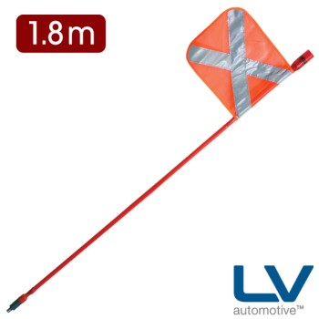 LV LED Mining Whip with top mounted Red LED - 1.8m